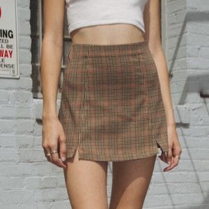 Brandy melville brown plaid Cara skirt